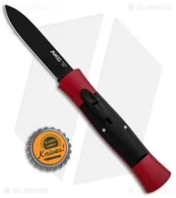AKC 007 Concord OTF Automatic Knife Red/Black (2.75" Black Flat) -Knife Shop AKC 007 Concord OTF Red Black Flat GX 30499 jr bottlecap