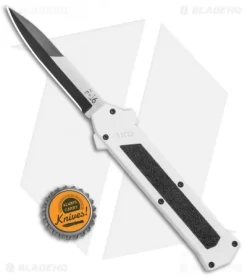 AKC F-16 D/A Bayonet OTF Automatic Knife White (3.3" Two Tone) 7 AKC F-16 D/A Bayonet OTF Automatic Knife White (3.3" Two Tone) -Knife Shop AKC F 16 DA Bayo OTF Auto White TT BHQ 114660 jr bottlecap