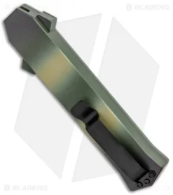 AKC F-16 D/A Bayonet OTF Automatic Knife OD Green Camo (3.4" Satin) -Knife Shop AKC F 16 DA Dagger OTF Auto OD Green Camo Satin BHQ 125319 jr side