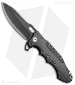 Andre De Villiers Custom Hummer Flipper Knife Black Frag CF (4.25" Two-Tone) AdV