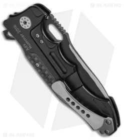 Andre De Villiers Custom Hummer Flipper Knife Black Frag CF (4.25" Two-Tone) AdV 5 Andre De Villiers Custom Hummer Flipper Knife Black Frag CF (4.25" Two-Tone) AdV -Knife Shop AdV Hummer Black Frag CF TT BHQ 51195 jr side