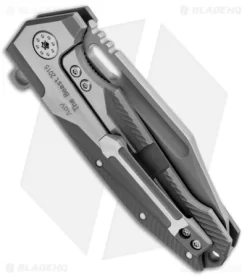 Andre De Villiers Mid-Tech Beast Flipper Knife (3.75" Bead Blast Hamon) AdV 5 Andre De Villiers Mid-Tech Beast Flipper Knife (3.75" Bead Blast Hamon) AdV -Knife Shop Andre de Villiers Beast BB Hamon BHQ 50195 jr side