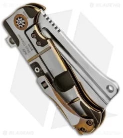 Andre De Villiers Mini Cleaver Knife Copper Shred CF (3.25" Satin) AdV -Knife Shop Andre de Villiers Custom Mini Cleaver Flipper Copper Shred CF Satin BHQ 86253 jr side