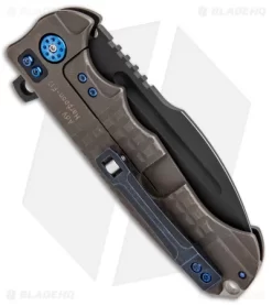 Andre De Villiers Harpoon F17 Frag Frame Lock Knife Bronze/Blue Ti (3.88" Black) -Knife Shop Andre de Villiers Harpoon F17 FL Bronze Blue Ti BHQ 89521 jr side