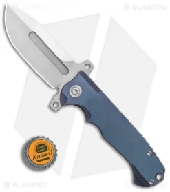 Andre De Villiers Mid-Tech DF Frame Lock Knife Blue Ti (3.88" Satin) AdV 7 Andre De Villiers Mid-Tech DF Frame Lock Knife Blue Ti (3.88" Satin) AdV -Knife Shop Andre de Villiers Mid Tech DF Blue Ti Satin BHQ 87782 er bottlecap