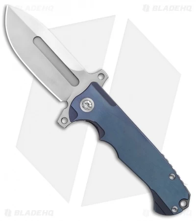 Andre De Villiers Mid-Tech DF Frame Lock Knife Blue Ti (3.88" Satin) AdV 1 Andre De Villiers Mid-Tech DF Frame Lock Knife Blue Ti (3.88" Satin) AdV