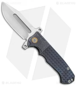 Andre De Villiers Mid-Tech DF Frag Frame Lock Knife Blue/Bronze Ti (3.88" Satin)