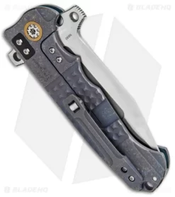 Andre De Villiers Mid-Tech DF Frag Frame Lock Knife Blue/Bronze Ti (3.88" Satin) 6 Andre De Villiers Mid-Tech DF Frag Frame Lock Knife Blue/Bronze Ti (3.88" Satin) -Knife Shop Andre de Villiers Mid Tech DF Frag FL Blue Bronze Ti Satin BHQ 89516 jr side