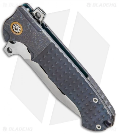 Andre De Villiers Mid-Tech DF Frag Frame Lock Knife Blue/Bronze Ti (3.88" Satin) 2 Andre De Villiers Mid-Tech DF Frag Frame Lock Knife Blue/Bronze Ti (3.88" Satin) - Image 2