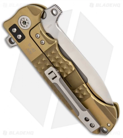 Andre De Villiers Mid-Tech DF Frag Frame Lock Knife Gold Ti (3.88" Satin) AdV 2 Andre De Villiers Mid-Tech DF Frag Frame Lock Knife Gold Ti (3.88" Satin) AdV - Image 2