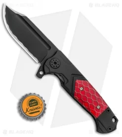 Andre De Villiers Mini Pathfinder Knife Black Ti Red C-Tek (3.2" Black) AdV -Knife Shop Andre de Villiers Mini Pathfinder Black Ti Red C Tek Black BHQ 89418 jr bottlecap