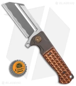 Andre De Villiers Mini War Hulk Frame Lock Knife Knurl Copper (3.25" Hamon) AdV -Knife Shop Andre de Villiers Mini War Hulk Knurl Copper Hamon AdV BHQ 88858 er bottlecap