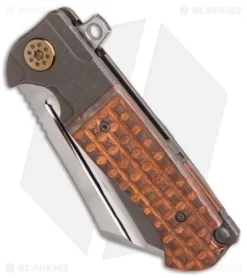 Andre De Villiers Mini War Hulk Frame Lock Knife Knurl Copper (3.25" Hamon) AdV -Knife Shop Andre de Villiers Mini War Hulk Knurl Copper Hamon AdV BHQ 88858 er spine