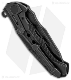 Andre De Villiers Ronin R1 Hybrid Knife Black G-10 (4.1" Black SW) AdV -Knife Shop Andre de Villiers Ronin R1 Hybrid Black G 10 Black SW BHQ 86256 jr side