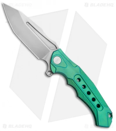 Andre De Villiers Ronin R1 Hybrid Integral Flipper Knife Green Ti (4.1" BB) AdV 1 Andre De Villiers Ronin R1 Hybrid Integral Flipper Knife Green Ti (4.1" BB) AdV