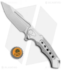 Andre De Villiers Ronin R1 Hybrid Integral Flipper Knife Titanium (4.1" BB) AdV -Knife Shop Andre de Villiers Ronin R1 Hybrid Plain Ti BHQ 89458 jr bottlecap