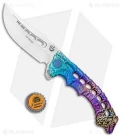 Andre De Villiers Scavenger Frame Lock Knife Colored Ti (4.25" Satin) AdV -Knife Shop Andre de Villiers Scavenger FL Colored Ti Satin BHQ 99325 jr bottlecap