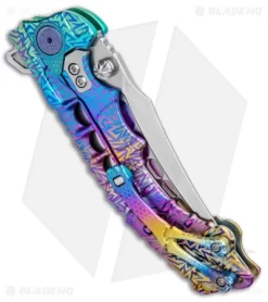 Andre De Villiers Scavenger Frame Lock Knife Colored Ti (4.25" Satin) AdV -Knife Shop Andre de Villiers Scavenger FL Colored Ti Satin BHQ 99325 jr side