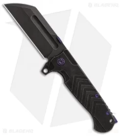 Andre De Villiers Tac Butcher Frame Lock Knife Arrow Ti Purple Ano (4" Black SW)