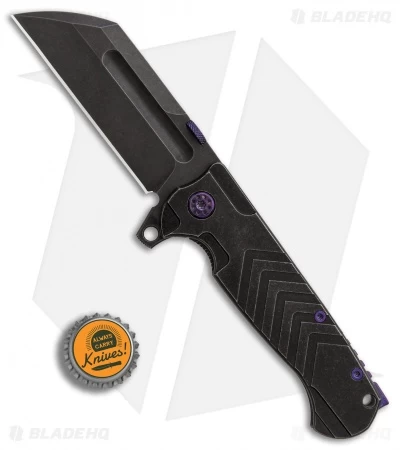 Andre De Villiers Tac Butcher Frame Lock Knife Arrow Ti Purple Ano (4" Black SW) 4 Andre De Villiers Tac Butcher Frame Lock Knife Arrow Ti Purple Ano (4" Black SW) - Image 4
