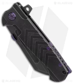 Andre De Villiers Tac Butcher Frame Lock Knife Arrow Ti Purple Ano (4" Black SW) 6 Andre De Villiers Tac Butcher Frame Lock Knife Arrow Ti Purple Ano (4" Black SW) -Knife Shop Andre de Villiers Tac Butcher Arrow Ti Purple Ano black SW BHQ 83608 er spine