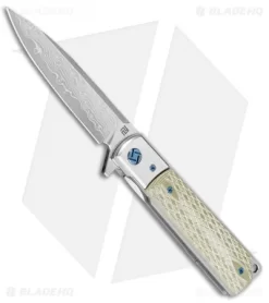 Artisan Cutlery Classic Liner Lock Knife Textured Green G-10 (3.8" Damascus)