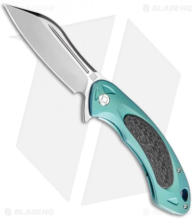 Artisan Cutlery Eterno Liner Lock Knife Green Ti/CF (3.54" Satin S35VN) 1 Artisan Cutlery Eterno Liner Lock Knife Green Ti/CF (3.54" Satin S35VN)
