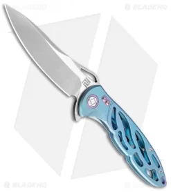 Artisan Cutlery Hoverwing Frame Lock Knife Green Ti (3.75" Satin S35VN)