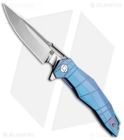 Artisan Cutlery Pangolin Frame Lock Knife Blue Titanium (4" Satin CPM-S35VN)