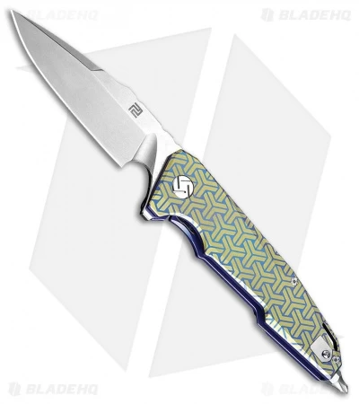 Artisan Cutlery Predator Frame Lock Knife Gold/Blue Ti (3.75" Stonewash S35VN) 1 Artisan Cutlery Predator Frame Lock Knife Gold/Blue Ti (3.75" Stonewash S35VN)