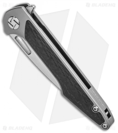 Artisan Cutlery Small Archaeo Frame Lock Flipper Knife Gray Ti/CF (3" Satin) 2 Artisan Cutlery Small Archaeo Frame Lock Flipper Knife Gray Ti/CF (3" Satin) - Image 2