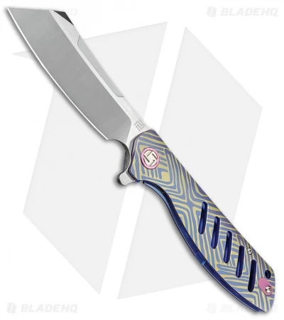 Artisan Cutlery Tomahawk Frame Lock Knife Blue/Gold Titanium (3.8" Satin S35VN) 1 Artisan Cutlery Tomahawk Frame Lock Knife Blue/Gold Titanium (3.8" Satin S35VN)