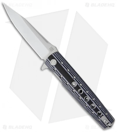 Artisan Cutlery Virginia Liner Lock Knife Black/White G-10 (3.8" Satin) 1 Artisan Cutlery Virginia Liner Lock Knife Black/White G-10 (3.8" Satin)