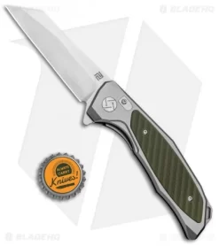 Artisan Cutlery Megahawk Liner Lock Knife Gray/Green G-10 (3.9" Stonewash) 7 Artisan Cutlery Megahawk Liner Lock Knife Gray/Green G-10 (3.9" Stonewash) -Knife Shop Artisan Falcon Wharncliffe LL Gray Green G 10 SW ATZ1809PGGN BHQ 87129 jr bottlecap
