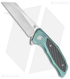 Artisan Megahawk Wharncliffe Frame Lock Knife Green Ti/CF (3.9" Satin S35VN)