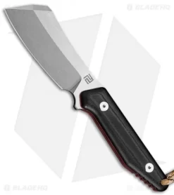 Artisan Osprey Fixed Blade Knife Black G-10 + Red (4" Stonewash)