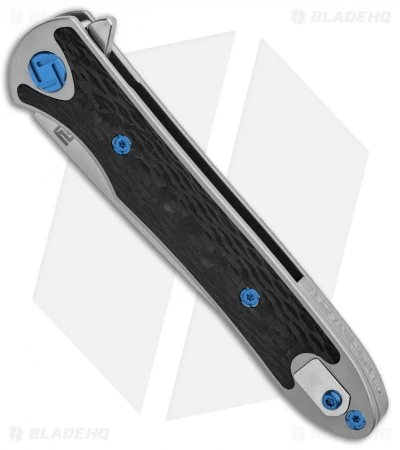 Artisan Cutlery Shark Liner Lock Knife CF/Titanium (3" Stonewash) 1707GS-GY 2 Artisan Cutlery Shark Liner Lock Knife CF/Titanium (3" Stonewash) 1707GS-GY - Image 2