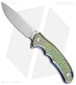 Artisan Cutlery Tradition Frame Lock Knife Blue/Gold Titanium (4" SW) 1702GBU02