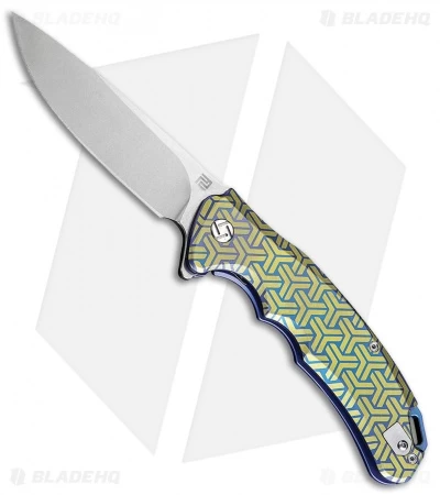 Artisan Cutlery Tradition Frame Lock Knife Blue/Gold Titanium (4" SW) 1702GBU02 1 Artisan Cutlery Tradition Frame Lock Knife Blue/Gold Titanium (4" SW) 1702GBU02