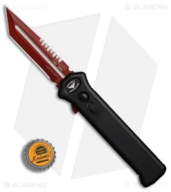 Paragon PARA-X Tanto Blood Line Automatic Smooth Black (3.6" Red Serr) 7 Paragon PARA-X Tanto Blood Line Automatic Smooth Black (3.6" Red Serr) -Knife Shop Asheville Steel Para X Tanto Blood Line smooth black red serr BHQ 84400 er bottlecap