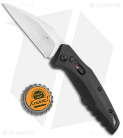 Bear OPS Bold Action XVII Automatic Knife Black Aluminum (2.8" Satin) -Knife Shop Bear OPS Auto Black Wharncliffe Satin AC 1700 AIBK S BHQ 141210 jr bottlecap