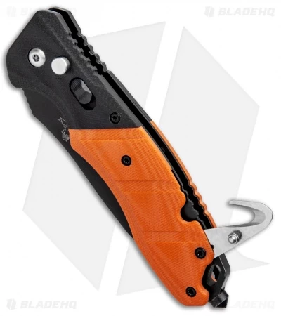 Bear OPS Bold Action V Tanto Automatic Rescue Knife Blk/Orng G-10 (3.25" Black) 4 Bear OPS Bold Action V Tanto Automatic Rescue Knife Blk/Orng G-10 (3.25" Black) - Image 4