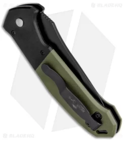 Bear OPS Bold Action V Tanto Automatic Knife Black/Green G-10 (3.75" Black) -Knife Shop Bear OPS Bold Action V Tanto Black Green G 10 Black 33021 BHQ 51650 jr side