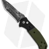 Bear OPS Mini Bold Action V Tanto Auto Knife Black/Green G-10 (3.25" Damascus)