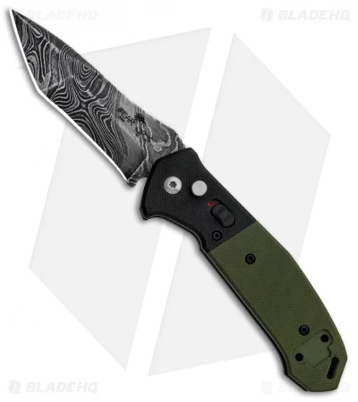 Bear OPS Mini Bold Action V Tanto Auto Knife Black/Green G-10 (3.25" Damascus) 1 Bear OPS Mini Bold Action V Tanto Auto Knife Black/Green G-10 (3.25" Damascus)