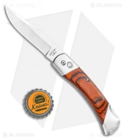 Bear And Son Automatic Lockback Knife Rosewood (3.5" Satin) 7 Bear And Son Automatic Lockback Knife Rosewood (3.5" Satin) -Knife Shop Bear and Son Automatic Lockback Knife Rosewood 5 Satin BHQ 120296 LS Bottlecap jr
