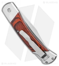 Bear And Son Automatic Lockback Knife Rosewood (3.5" Satin) 6 Bear And Son Automatic Lockback Knife Rosewood (3.5" Satin) -Knife Shop Bear and Son Automatic Lockback Knife Rosewood 5 Satin BHQ 120296 LS Side