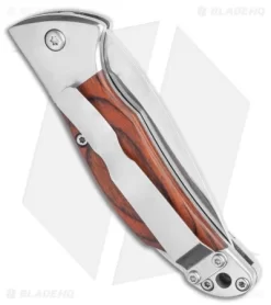 Bear And Son Automatic Lockback Knife Rosewood (2.75" Satin) 6 Bear And Son Automatic Lockback Knife Rosewood (2.75" Satin) -Knife Shop Bear and Son Rosewood Automatic Lockback BHQ 118796 LS Side