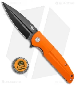 Bestech Knives Fin Liner Lock Knife Orange G10 (3.6" Black 14C28N) -Knife Shop Bestech Knives Fin LL Orange G 10 Black BHQ 119232 jr bottlecap
