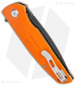 Bestech Knives Fin Liner Lock Knife Orange G10 (3.6" Black 14C28N) -Knife Shop Bestech Knives Fin LL Orange G 10 Black BHQ 119232 jr side